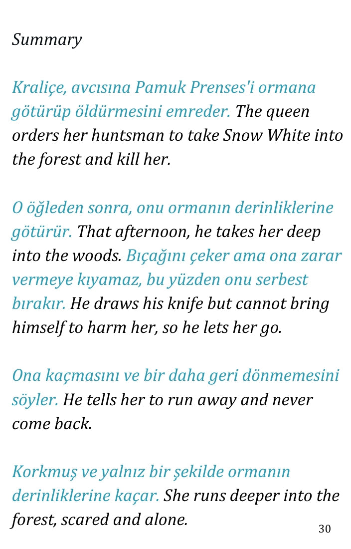 Pamuk Prenses Ebook PDF & MP3: Türkçe Çeviriler Simple English Books