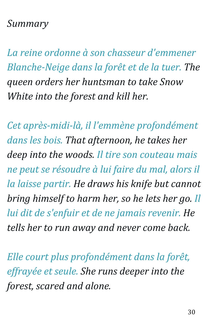 Blanche-Neige Ebook PDF & MP3 : Traductions en Français Simple English Books