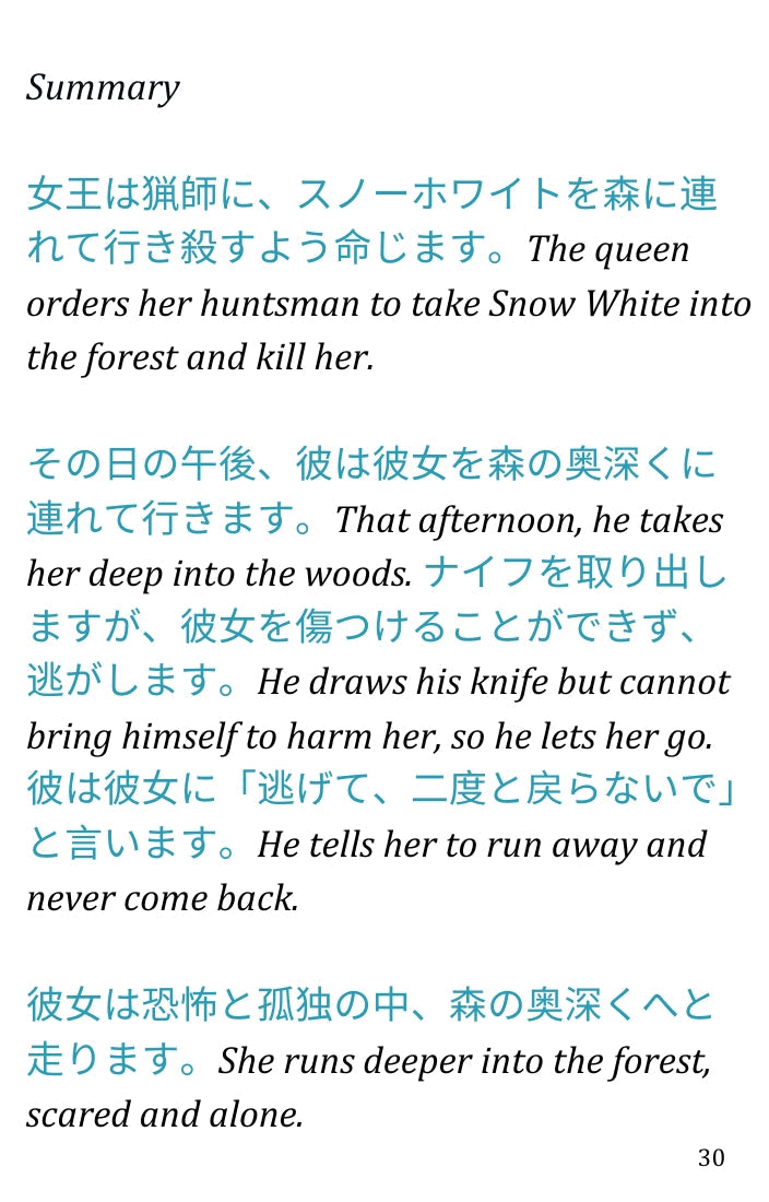 白雪姫 電子書籍 PDF&MP3:日本語翻訳 Simple English Books